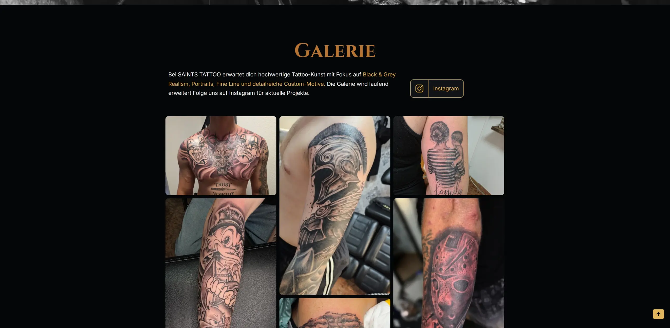 Black & Grey Realismus Tattoo Arbeiten von Saints Tattoo