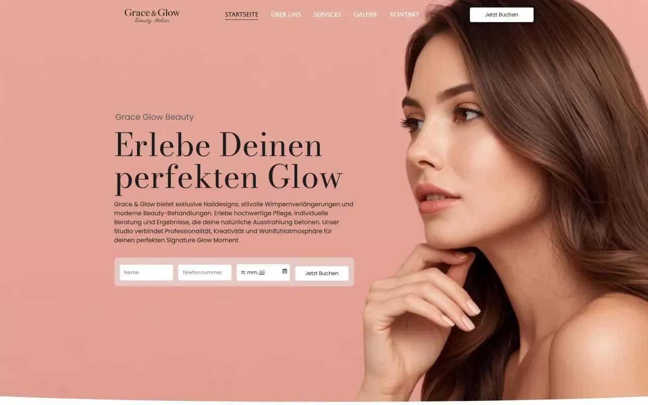 Website-Ansicht: Beauty-Atelier