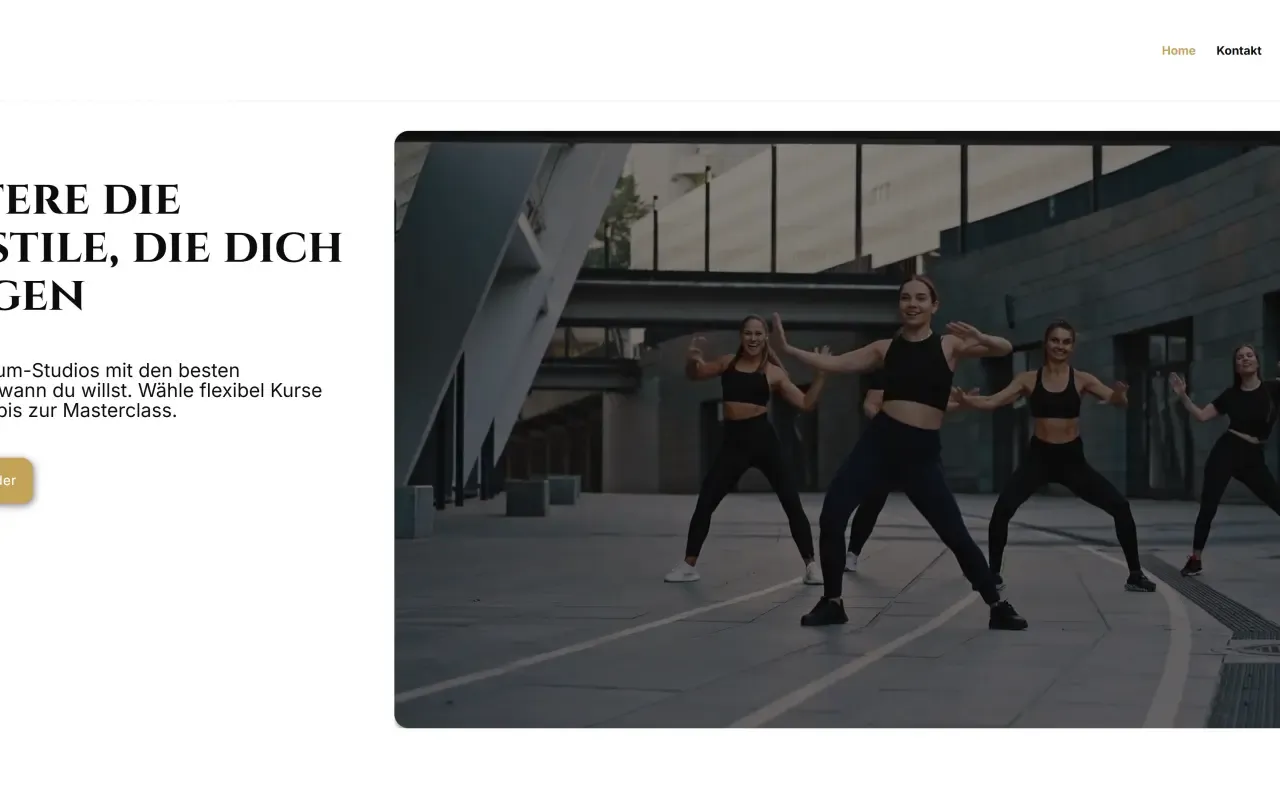 Website-Ansicht: Tanzstudio